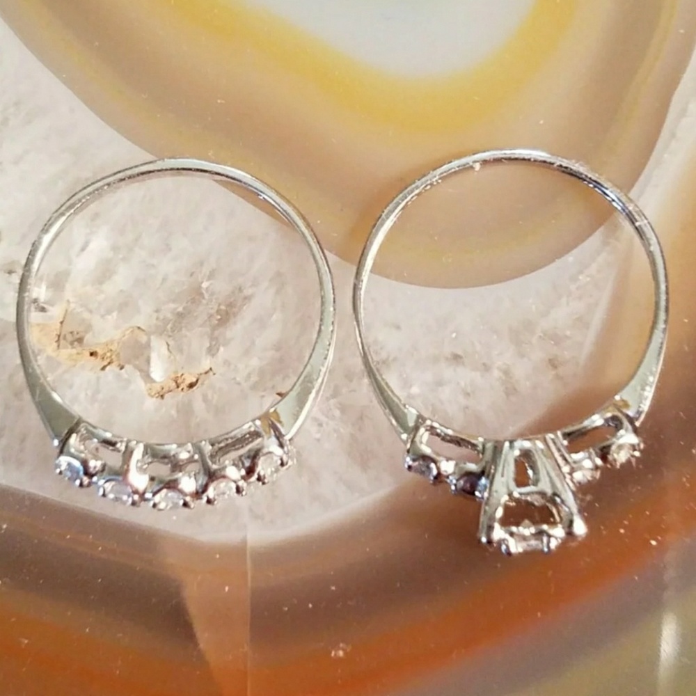 Do not share! Relisted  10k WG 8 Diamond wedding ring set 6.75 - Picture 5 of 8